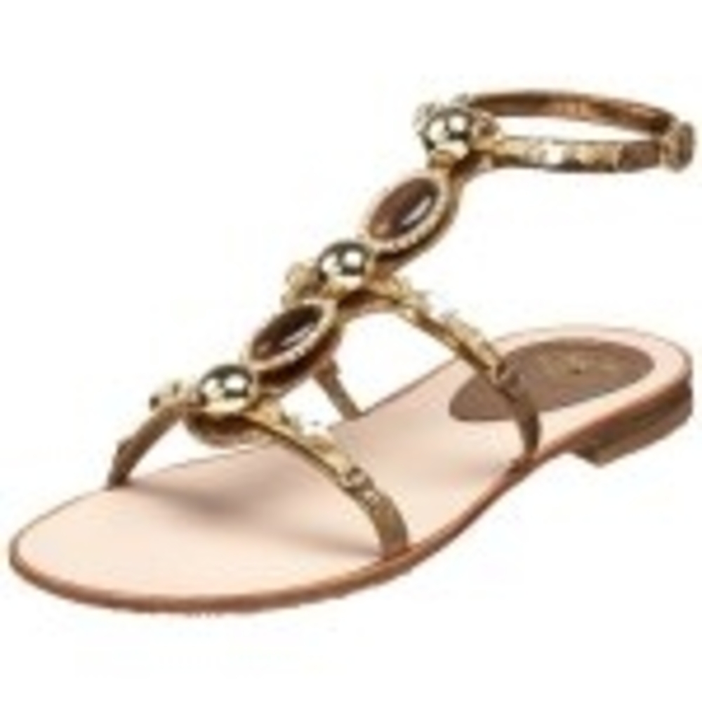 Bcbgeneration Granger Elegant Gold Leather Rhinestone Gladiator Sandals Size 7